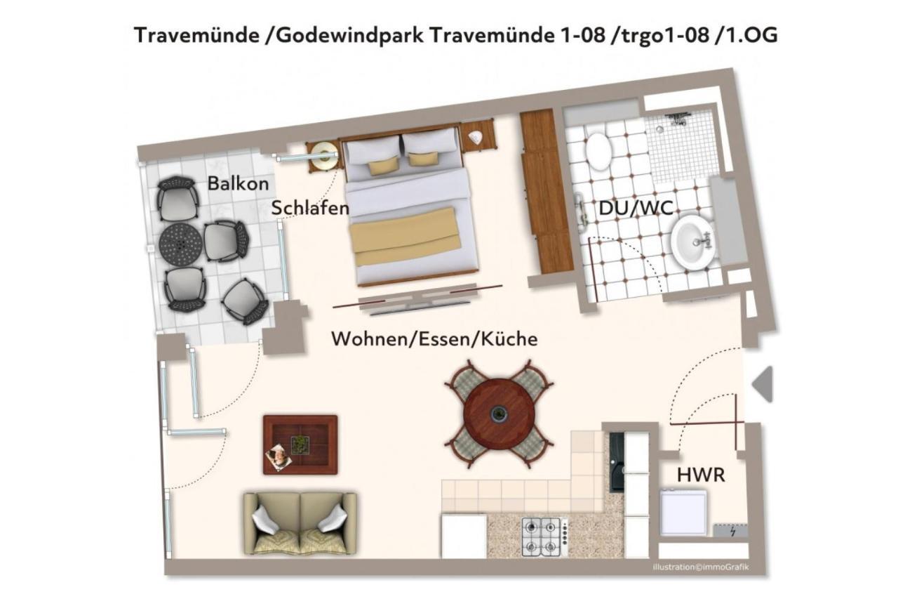 شقة Godewindpark Travemuende Godewindpark Travemuende 1-08 لوبيك المظهر الخارجي الصورة
